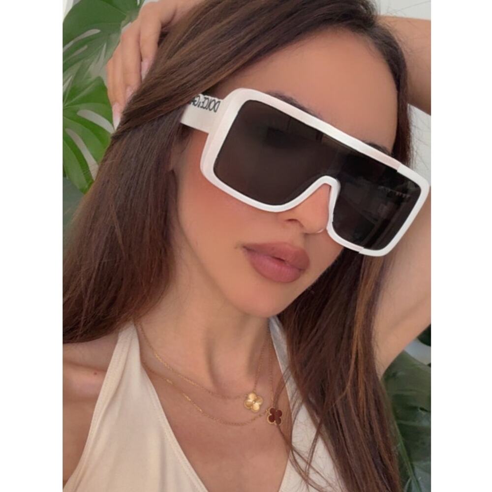 NEW Dolce & Gabbana DG6204 White Logo Oversized Sunglasses